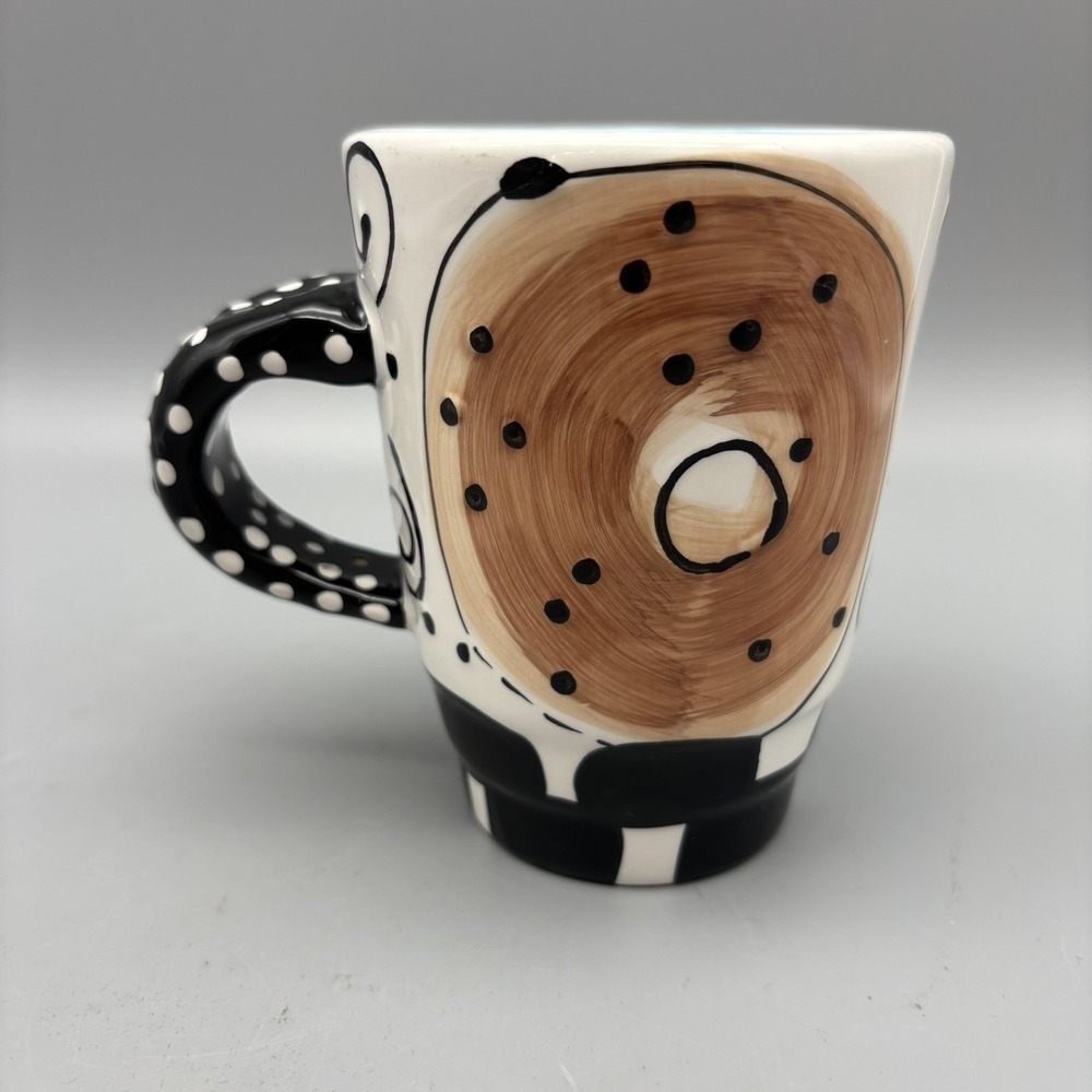 Joanne Delomba‎ For Lotus "Bagel" Mug A Whimsical Hand Painted Design